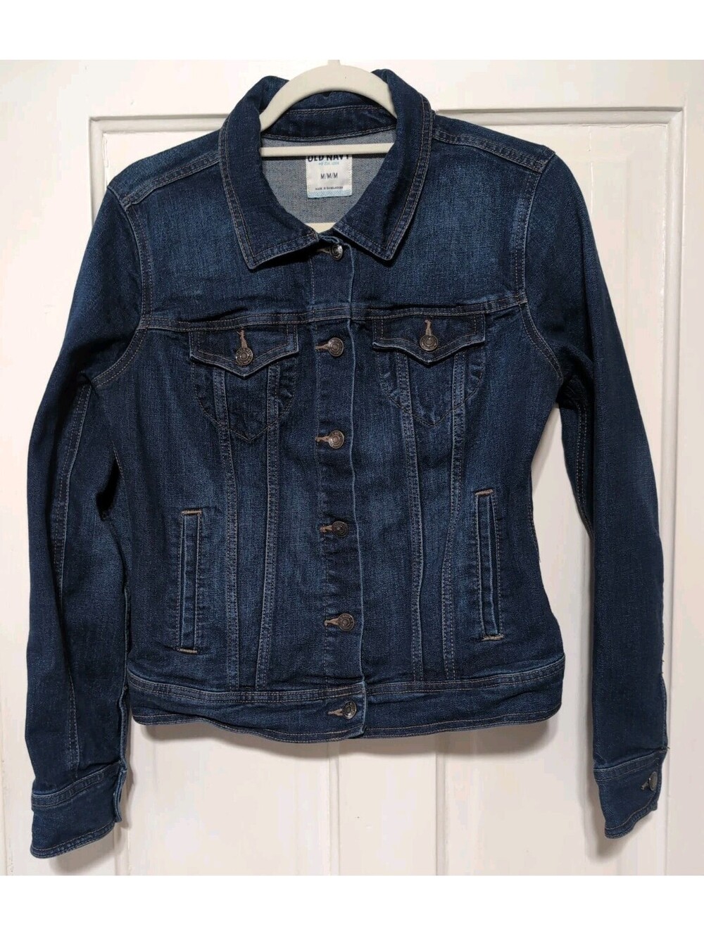 Old Navy Dark Blue Denim Jacket Classic Trucker Womans M(C)